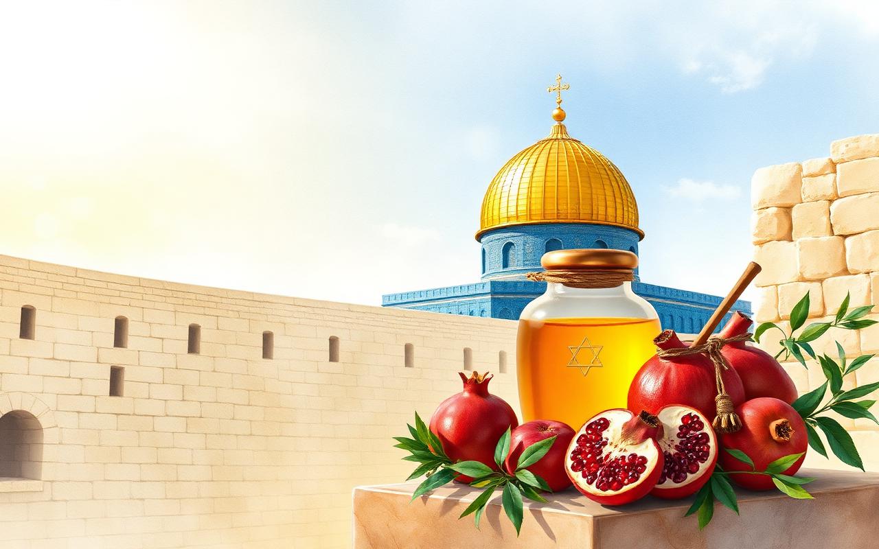 Jerusalem with pomegranates and honey